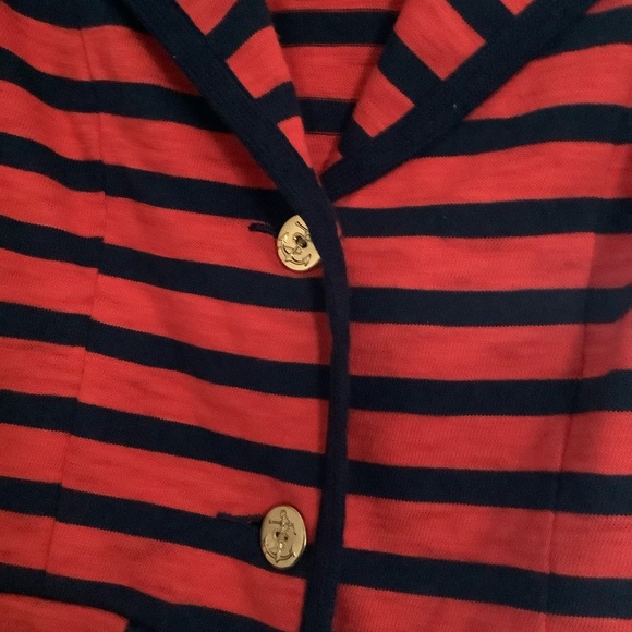 CAbi Au Revoir Nautical Striped Topper Blazer Size Small #224… - Picture 4 of 8